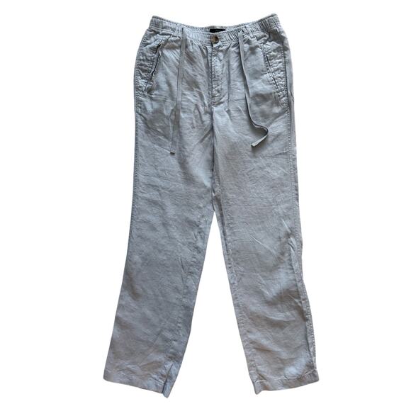 Club Room Linen Luxury Pants Mens Size S Straight Leg Lightweight Lagenlook Gray - Picture 1 of 11